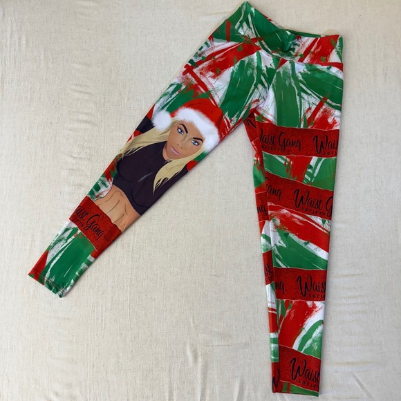 Premadonna by Ann Chery Pants - Premadonna Ann Chery Waist Gang Society Christmas Leggings‎ Red Green One Size